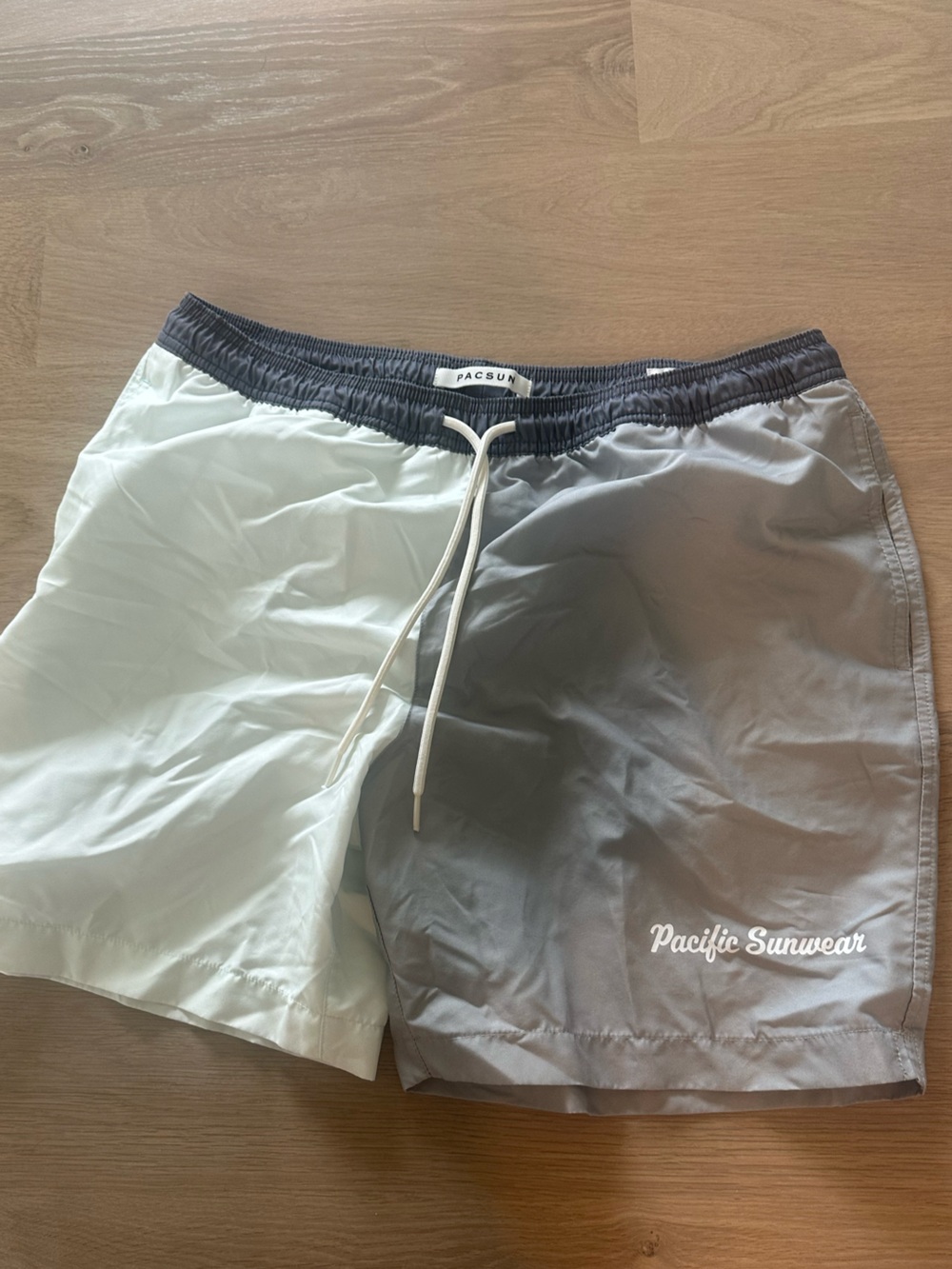 PacSun Two-Tone Light Mint & Gray Swim Shorts
